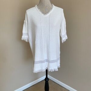 St. John Tunic Sweater Ivory White  Size P/S